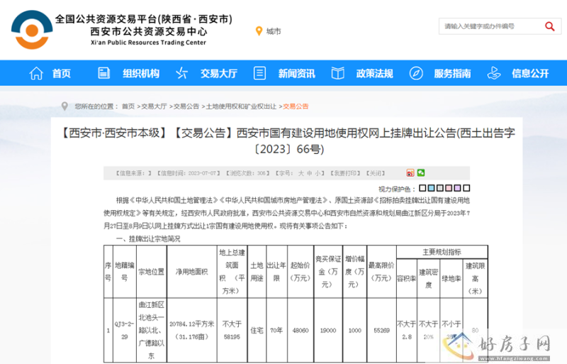 曲江新区推出1宗31亩住宅用地            </h1>(图1)